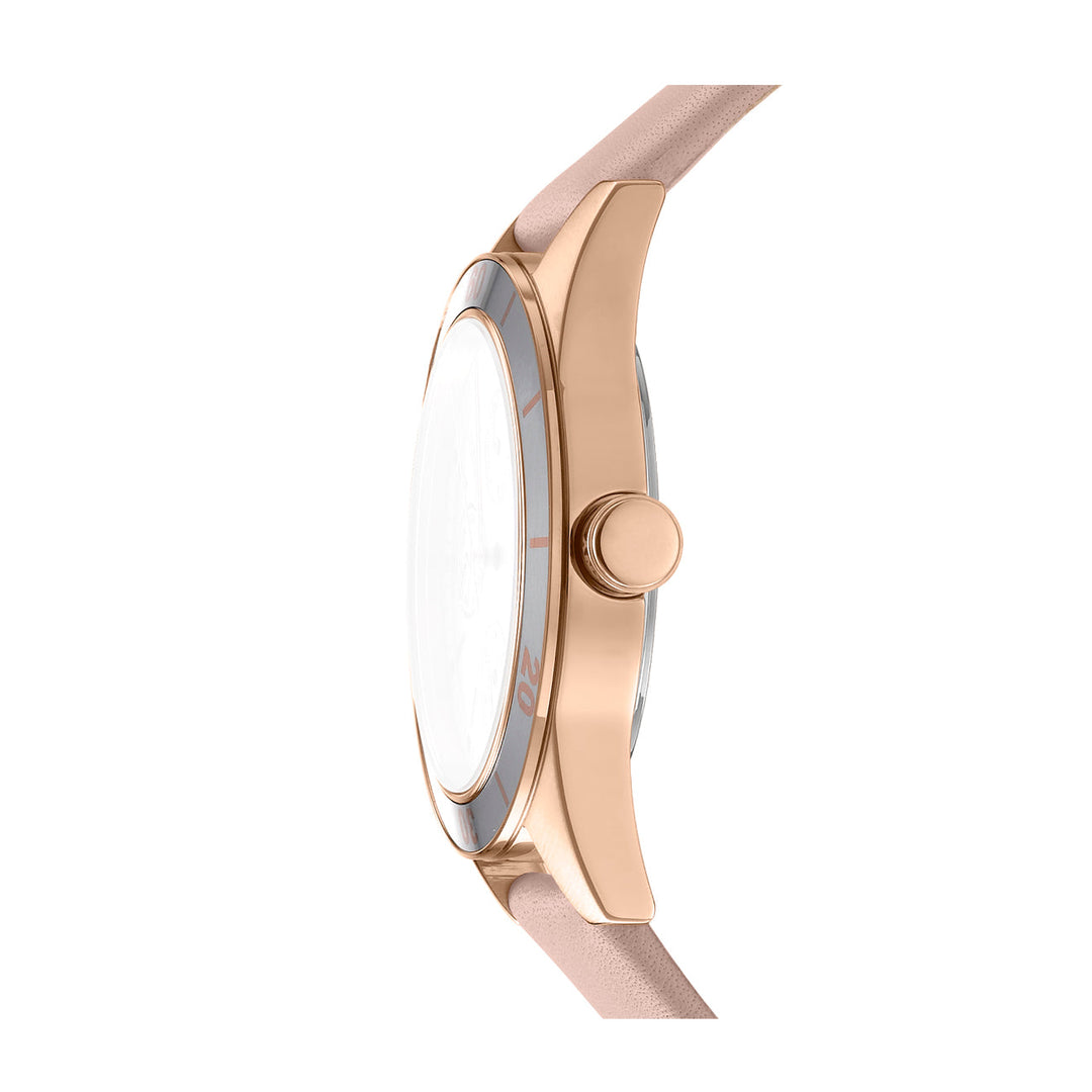 DKNY ACTIVE Women's Silver Dial Leather Strap Watch