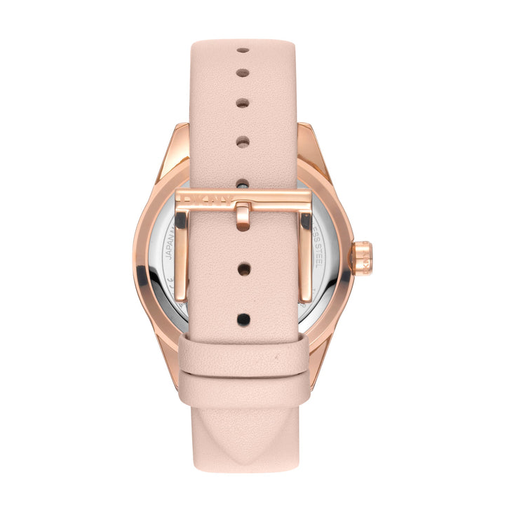 DKNY ACTIVE Women's Silver Dial Leather Strap Watch