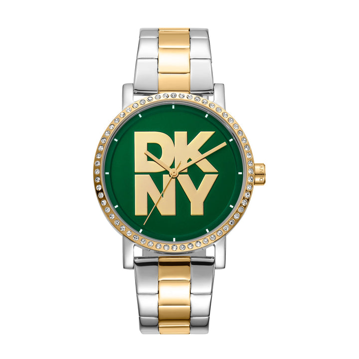DKNY LOGO Women's Dark Green Dial Stainless Steel Watch