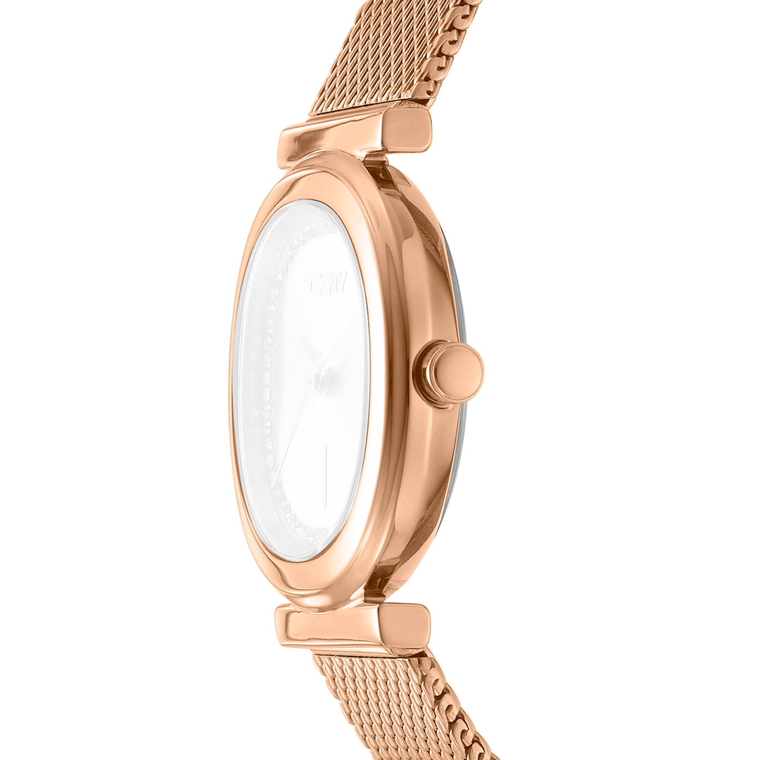 DKNY EVENING Women's Rose Gold Dial Stainless Steel Watch