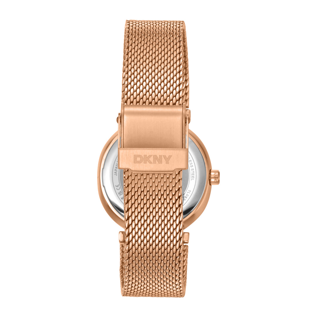 DKNY EVENING Women's Rose Gold Dial Stainless Steel Watch