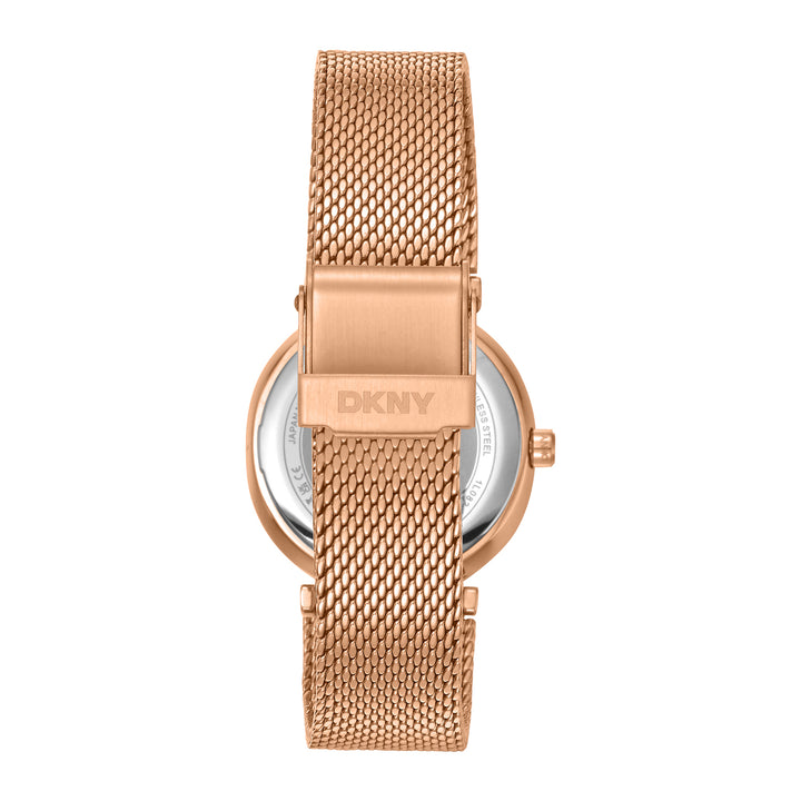 DKNY EVENING Women's Rose Gold Dial Stainless Steel Watch