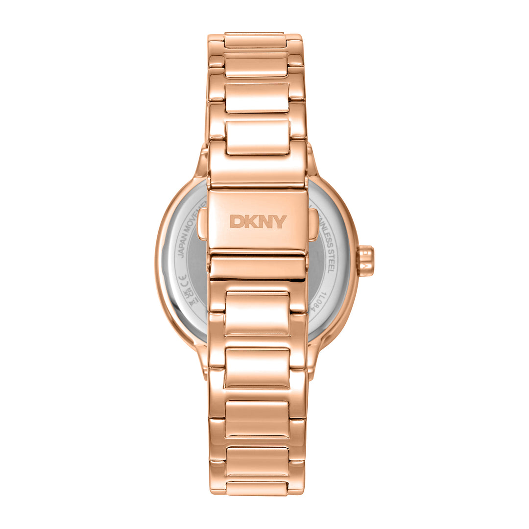 DKNY EVENING Women's Rose Gold Dial Stainless Steel Watch
