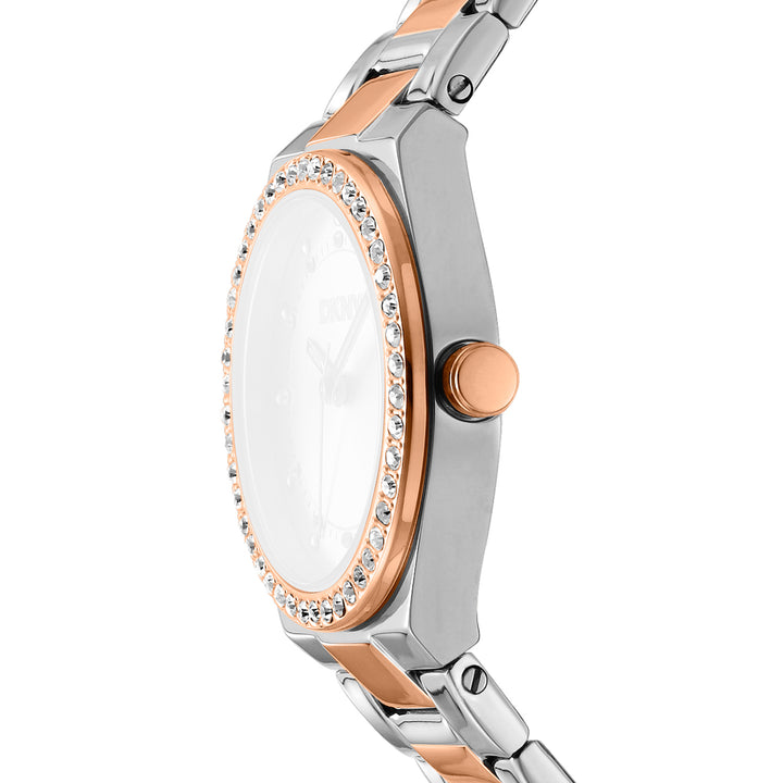 DKNY EVENING Women's Rose Gold Dial Stainless Steel Watch