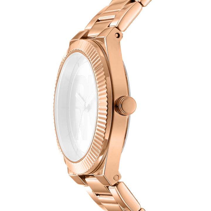 DKNY LOGO Women's Rose Gold Dial Stainless Steel Watch