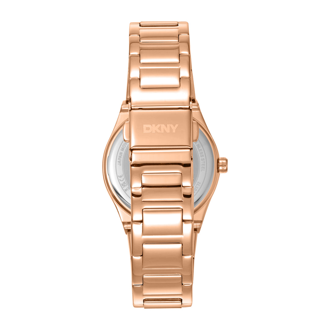 DKNY LOGO Women's Rose Gold Dial Stainless Steel Watch