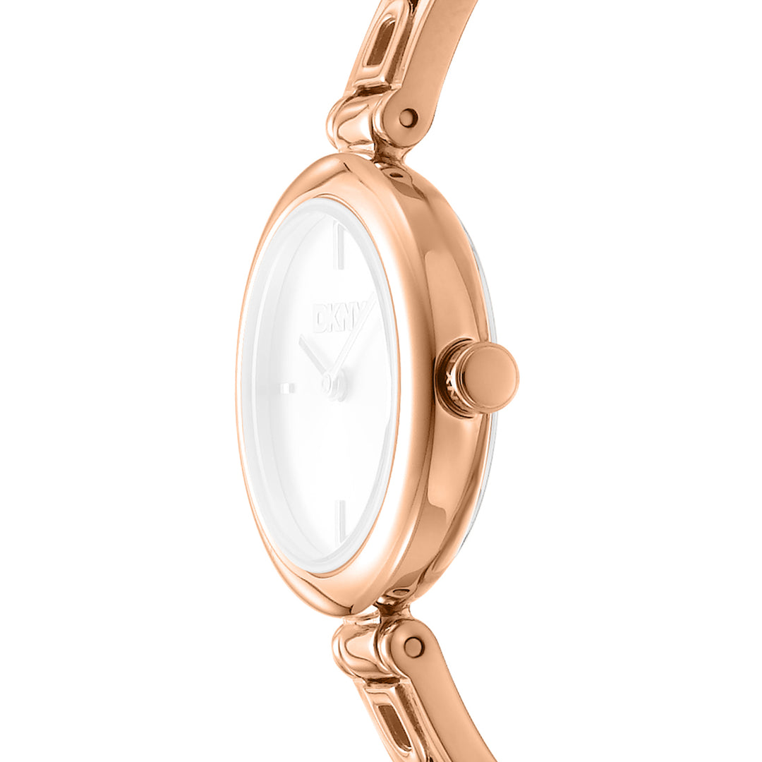 DKNY LOGO Women's Rose Gold Dial Stainless Steel Watch