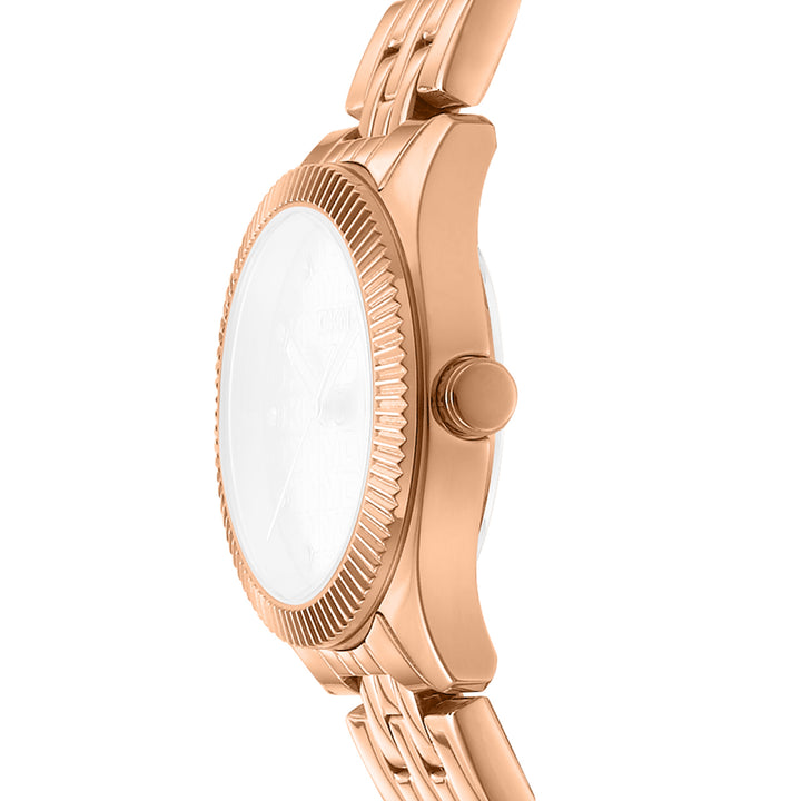 DKNY LOGO Women's Rose Gold Dial Stainless Steel Watch