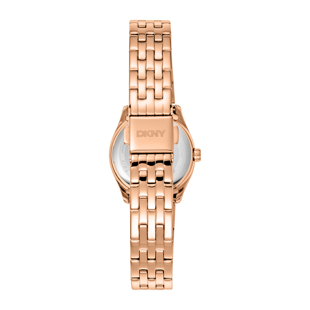 DKNY LOGO Women's Rose Gold Dial Stainless Steel Watch