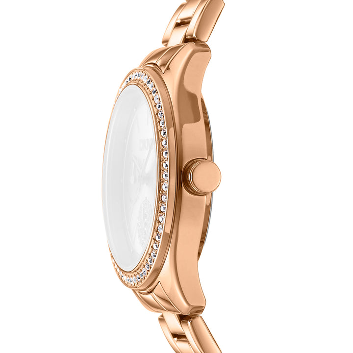 DKNY EVENING Women's Rose Gold Dial Stainless Steel Watch
