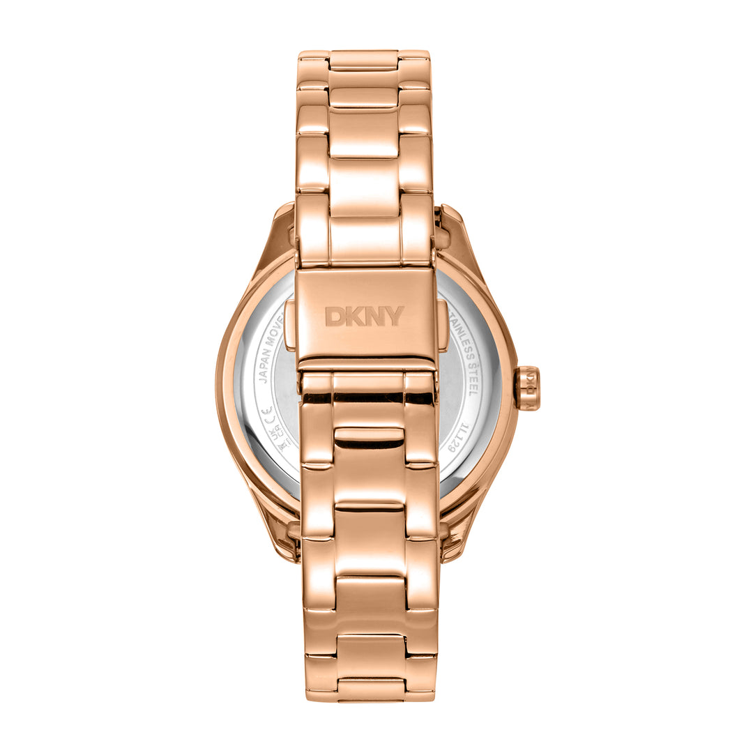 DKNY EVENING Women's Rose Gold Dial Stainless Steel Watch