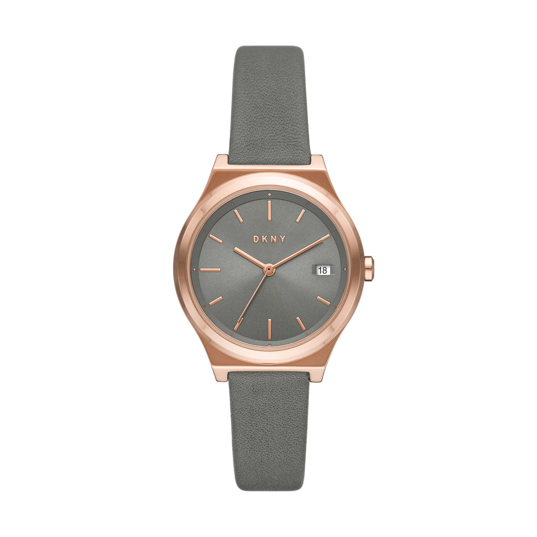 DKNY ANALOG WATCH 0 JWL GP LEATHER STRAP