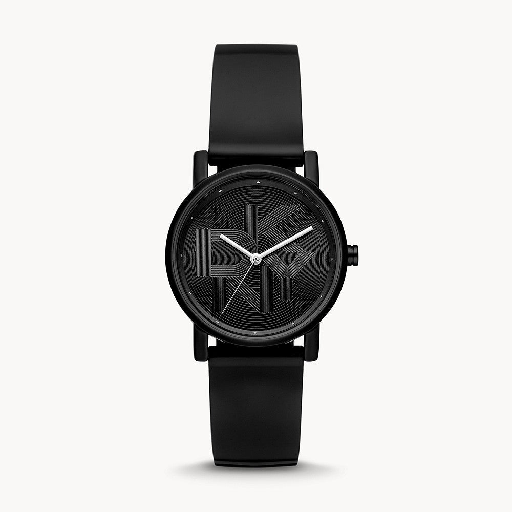 DKNY SOHO THREE-HAND BLACK POLYURETHANE WATCH