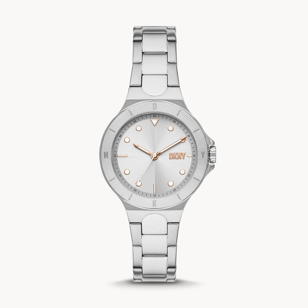 DKNY  CHAMBERS SILVER STAINLESS STEEL WOMENS WATCH
