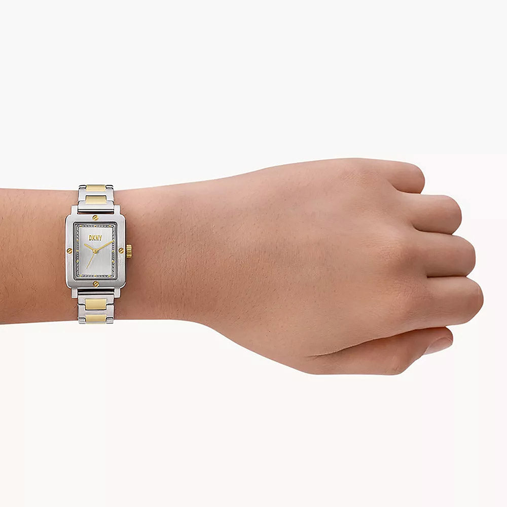 Dkny City Rivet Silver Stainless Steel Women&