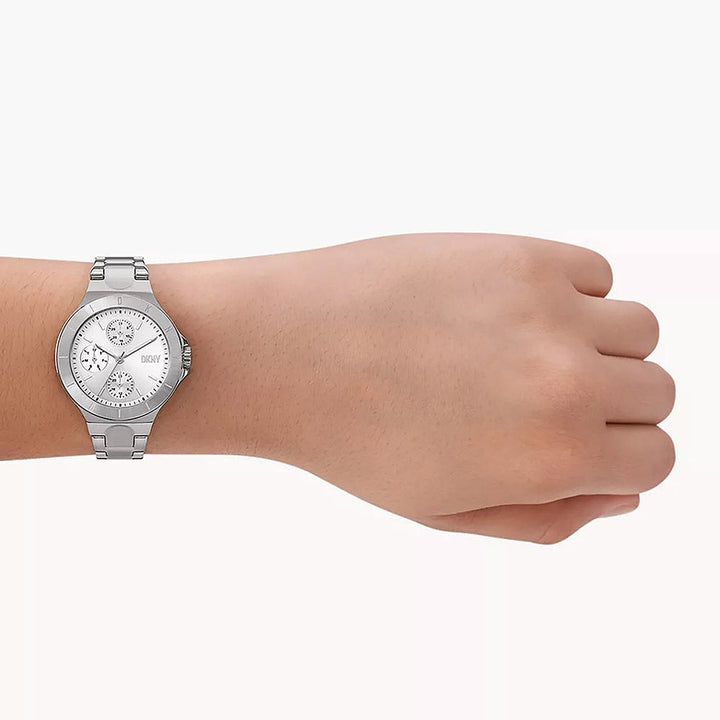 Dkny Chambers Silver Stainless Steel Women&