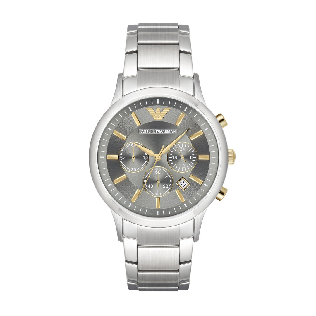 Emporio Armani Renato Chronograph Grey Dial Silver Men&