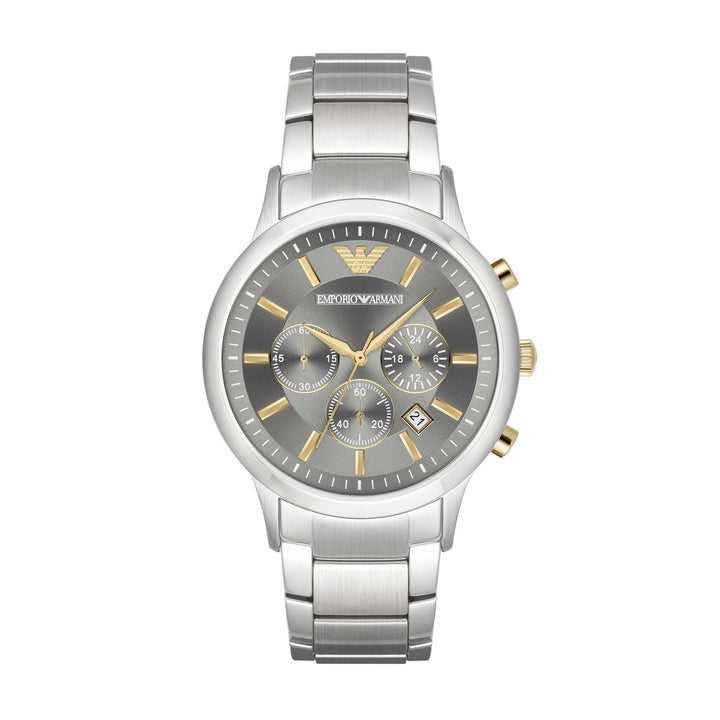 Emporio Armani Renato Chronograph Grey Dial Silver Men&