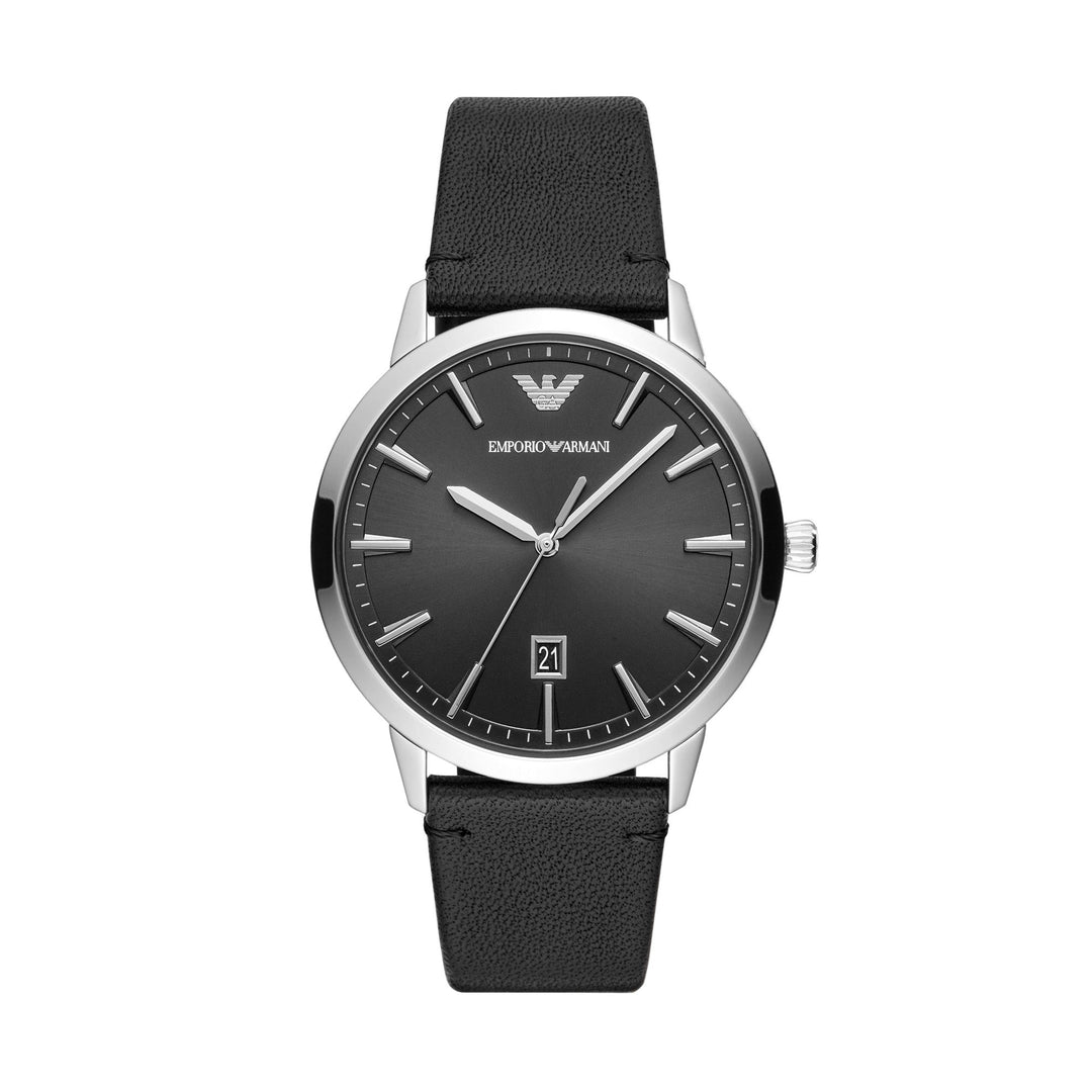 Emporio Armani Ruggero Silver Leather Men&