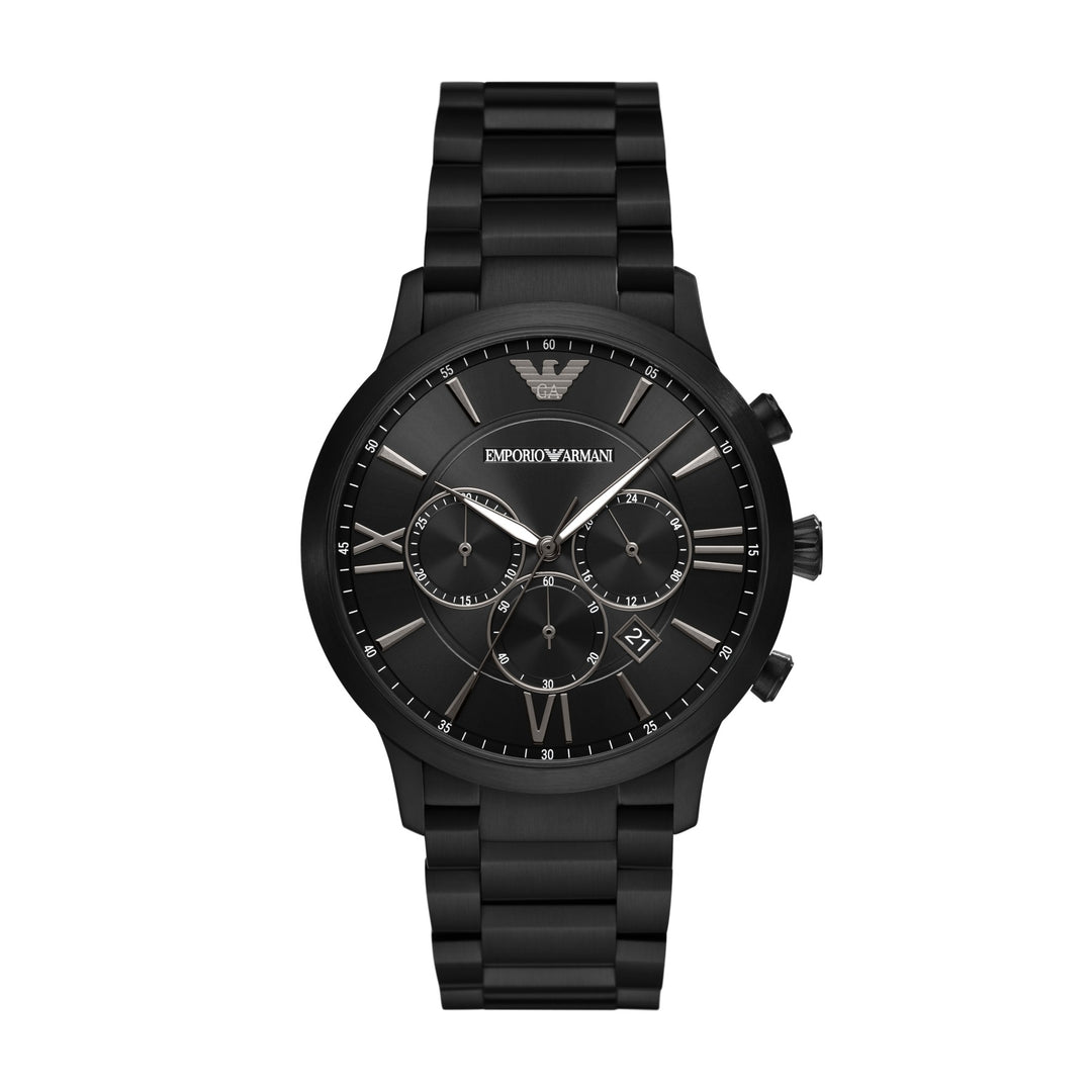 Emporio Armani Giovanni Chronograph Black Dial Black Men&