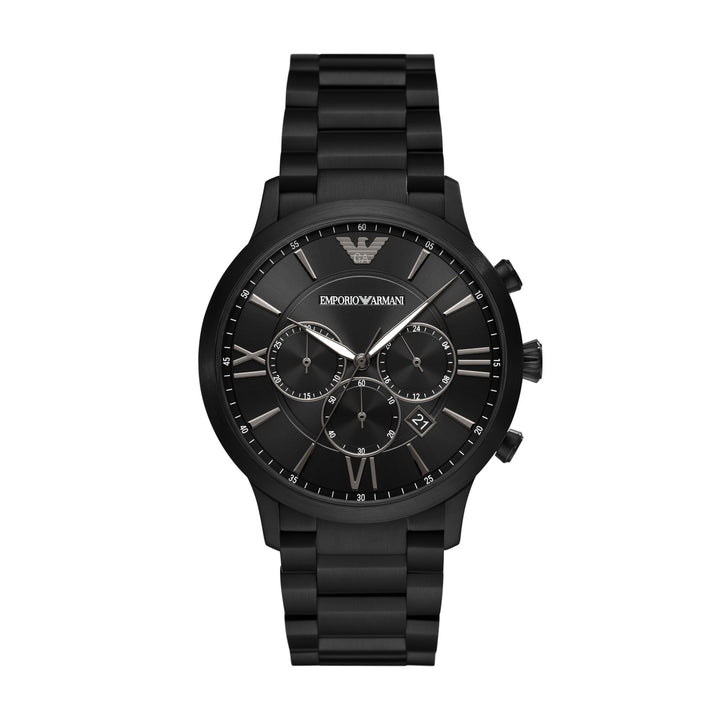 Emporio Armani Giovanni Chronograph Black Dial Black Men&
