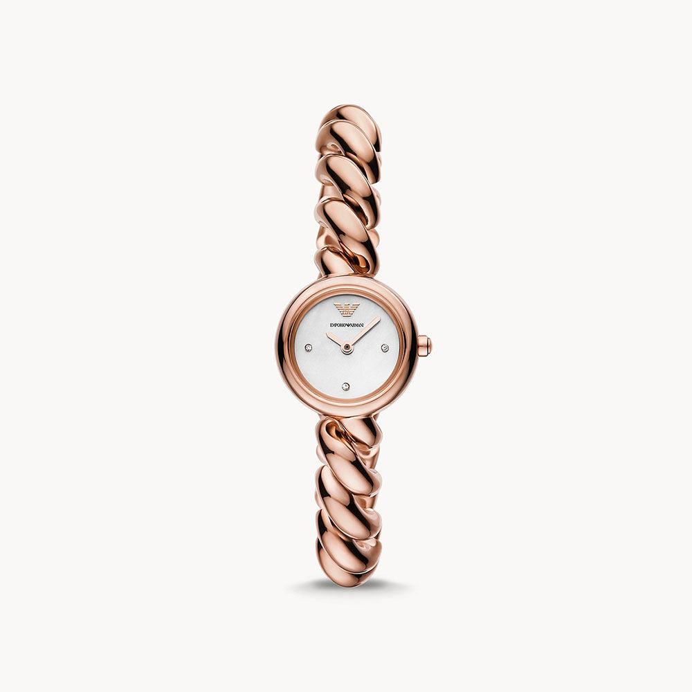 Emporio Armani Two-Hand Rose Gold-Tone Stainless Steel Watch
