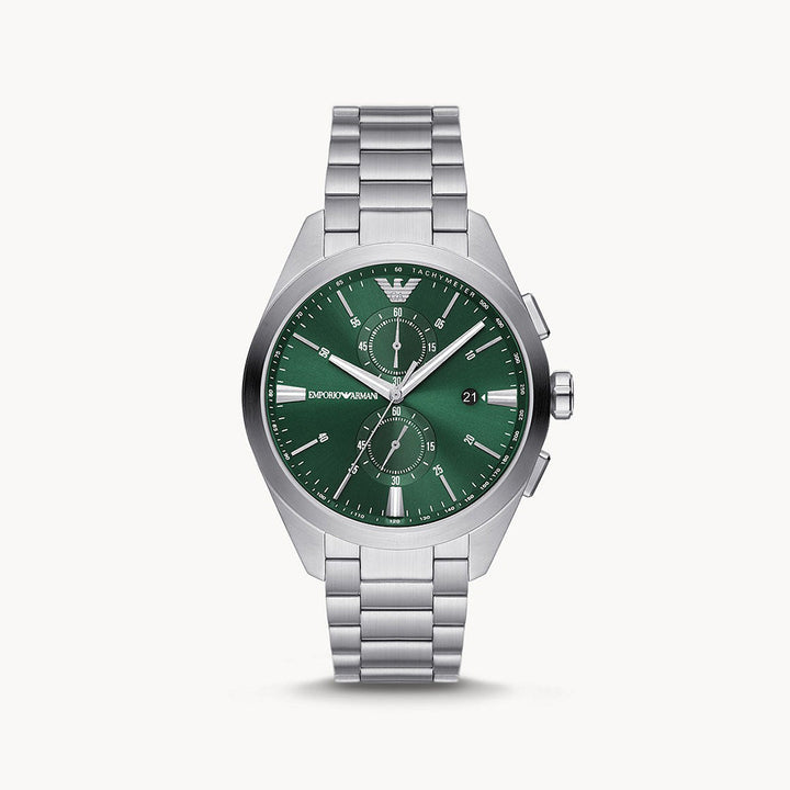 Emporio Armani Green Dial Chronograph Stainless Steel Men's Watch