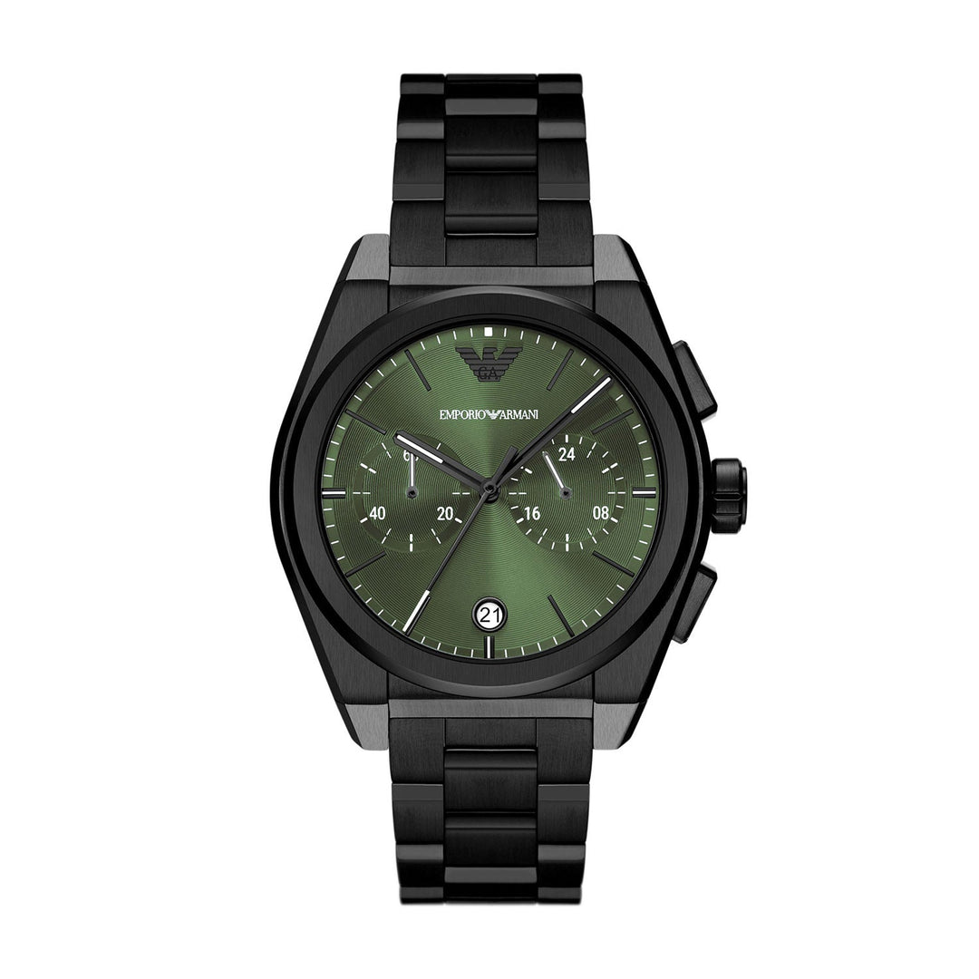 Emporio Armani Federico Black Stainless Steel Men&