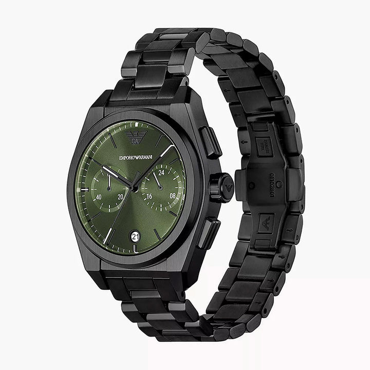 Emporio Armani Federico Black Stainless Steel Men&