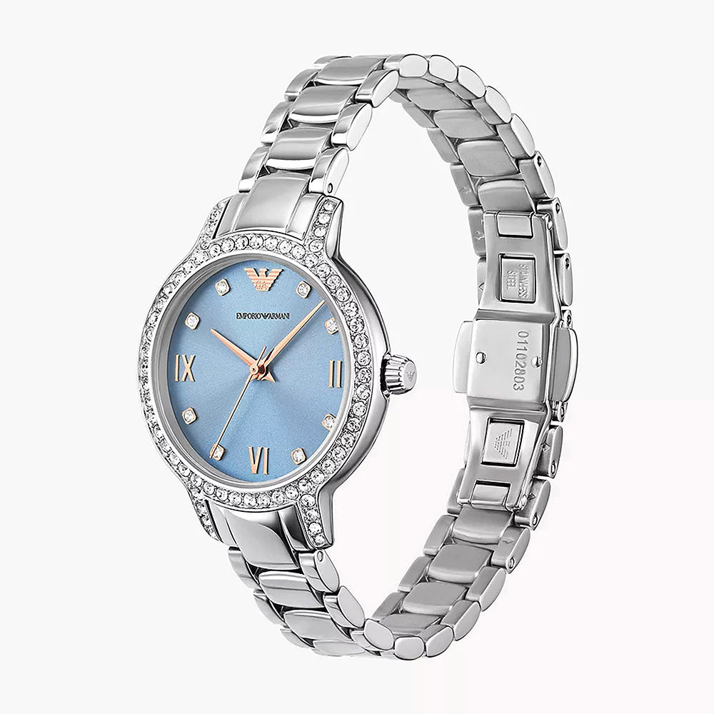 Emporio Armani Cleo Silver Stainless Steel Women&