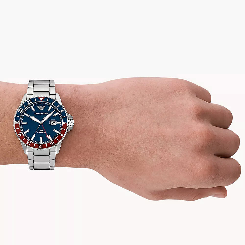 Emporio Armani Diver Silver Stainless Steel Men's Watch - AR11590