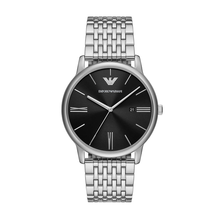Emporio Armani Minimalist Silver Stainless Steel Men&