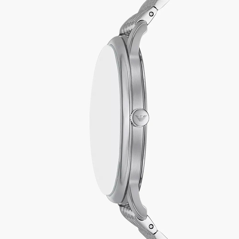 Emporio Armani Minimalist Silver Stainless Steel Men&