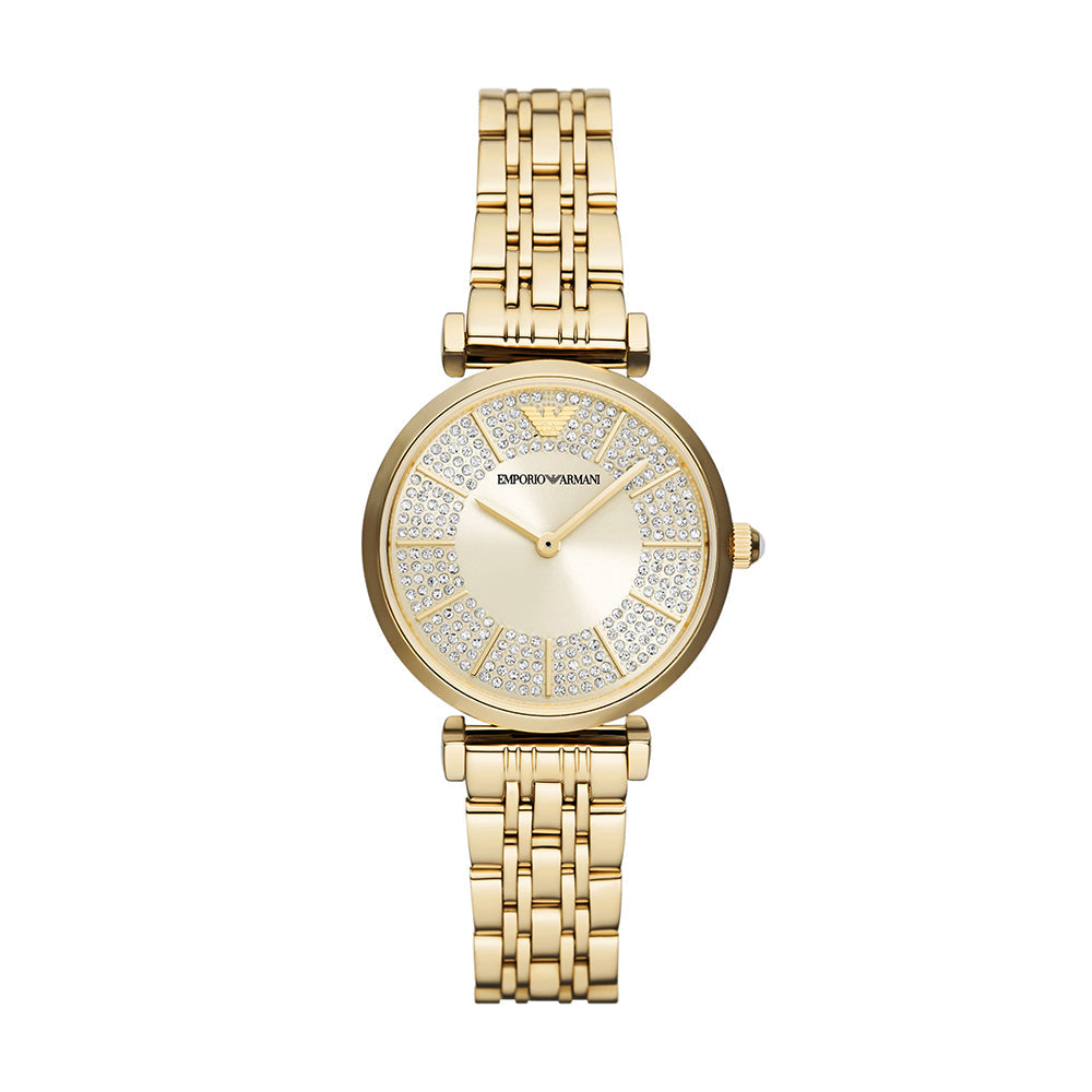 Emporio Armani Two-Hand Gold-Tone Stainless Steel Watch