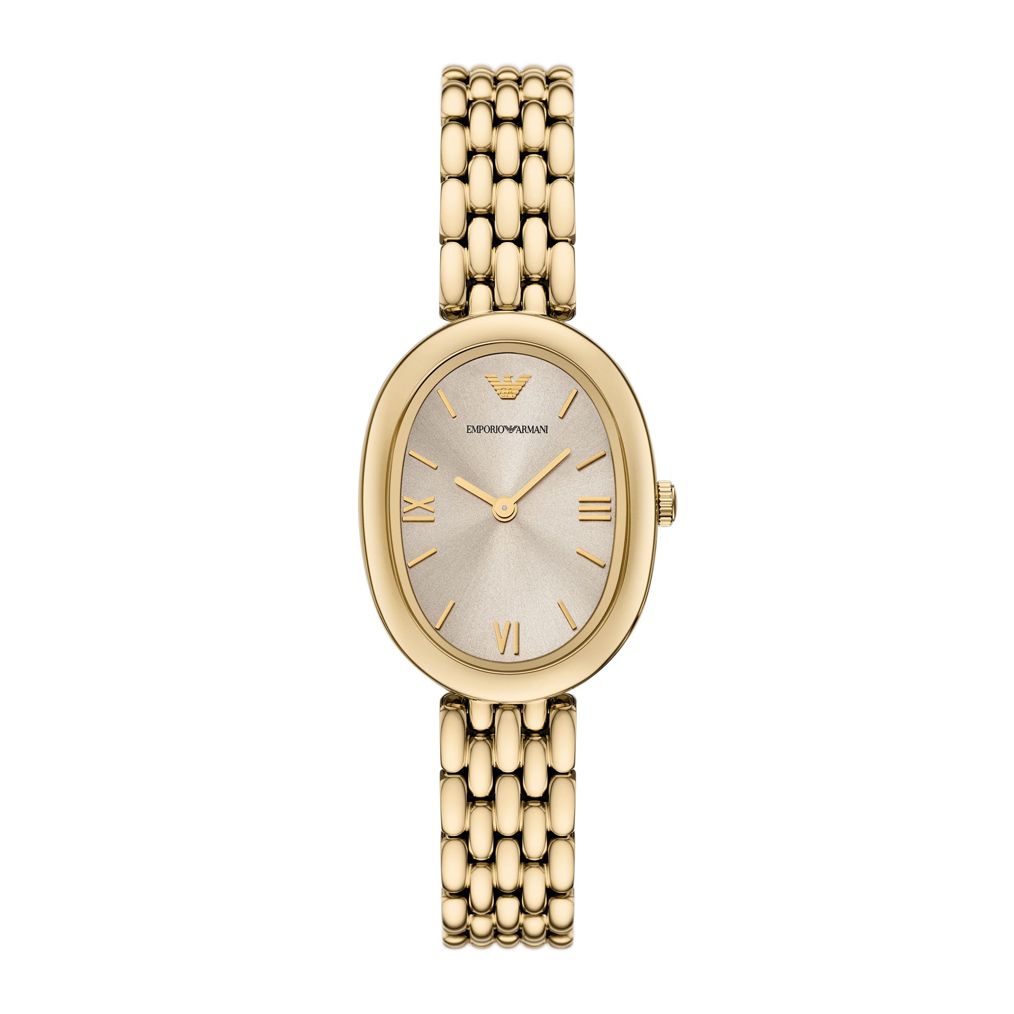 Emporio Armani Women's Two-Hand Gold-Tone Stainless Steel Watch ...