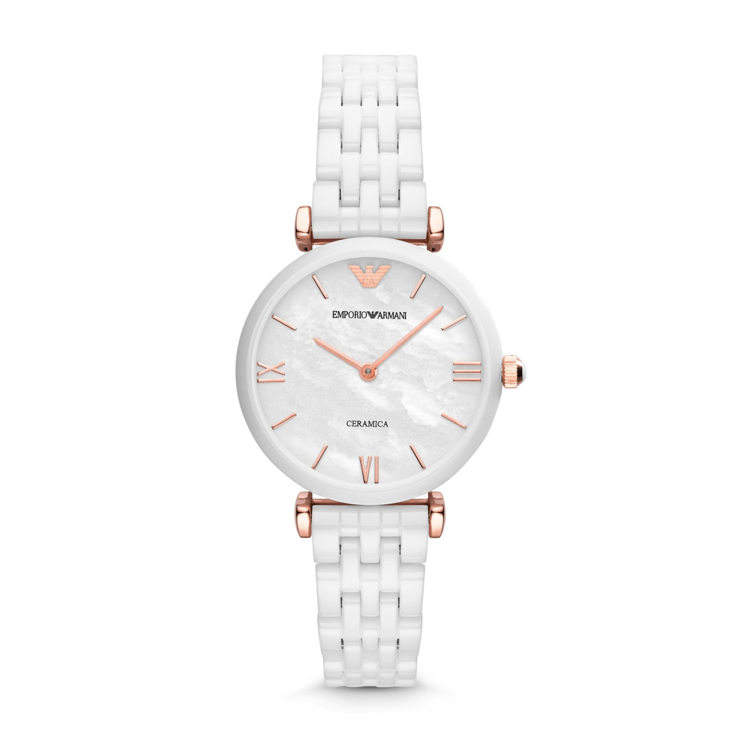 Emporio Armani Ceramica Mother of Pearl Off-White Ceramic Women&