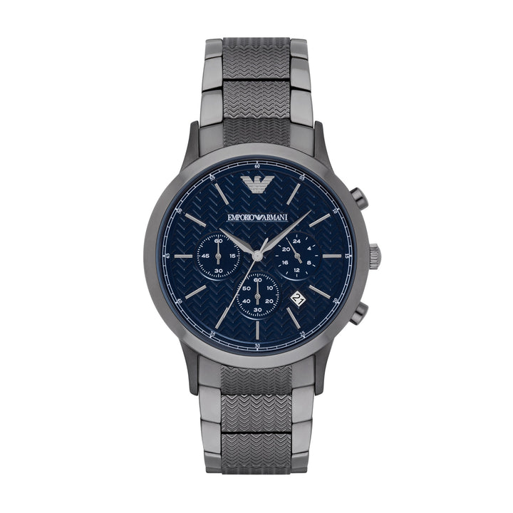Emporio Armani Renato Chronograph Blue Dial Gunmetal Men&