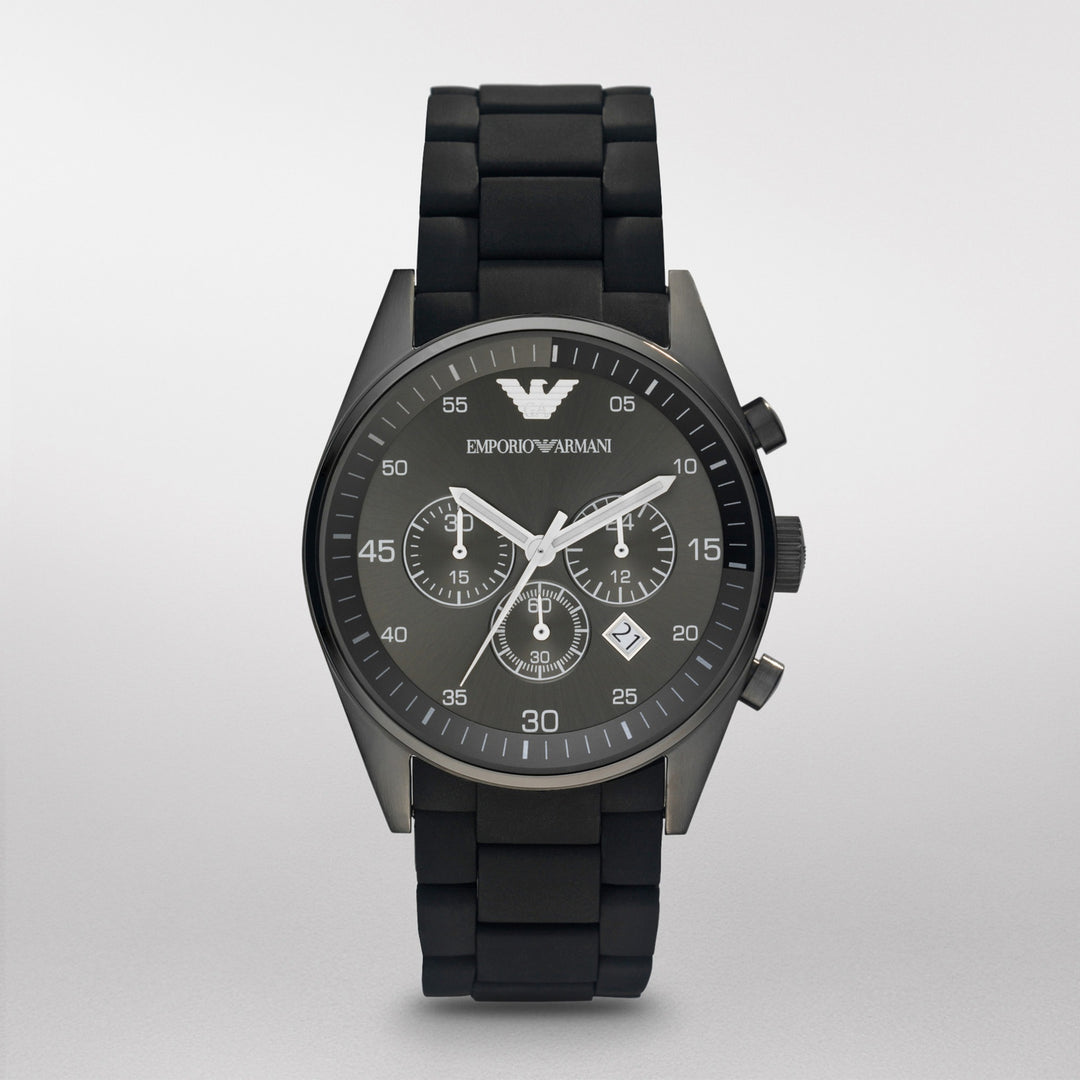 Emporio Armani Sportivo Chronograph Black Dial Grey Men&