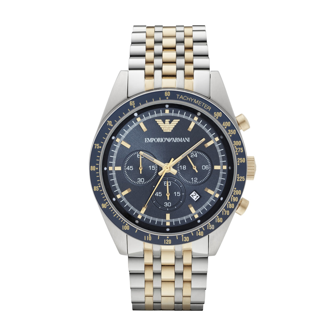 Emporio Armani Chronograph Grey Dial Two-Tone Men&