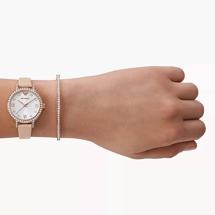 Emporio Armani Cleo Rose Gold Stainless Steel Set Women&