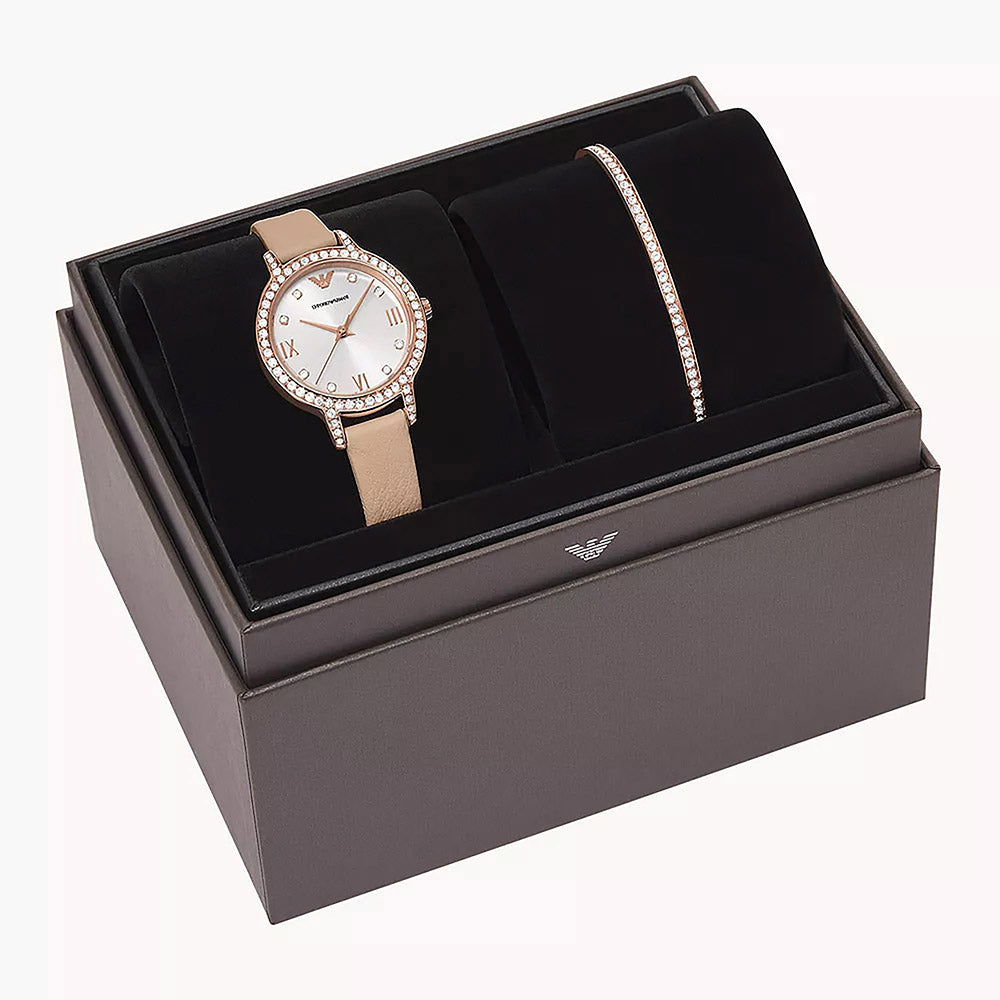 Emporio Armani Cleo Rose Gold Stainless Steel Set Women&