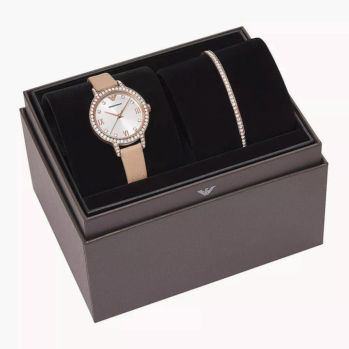 Emporio Armani Cleo Rose Gold Stainless Steel Set Women&