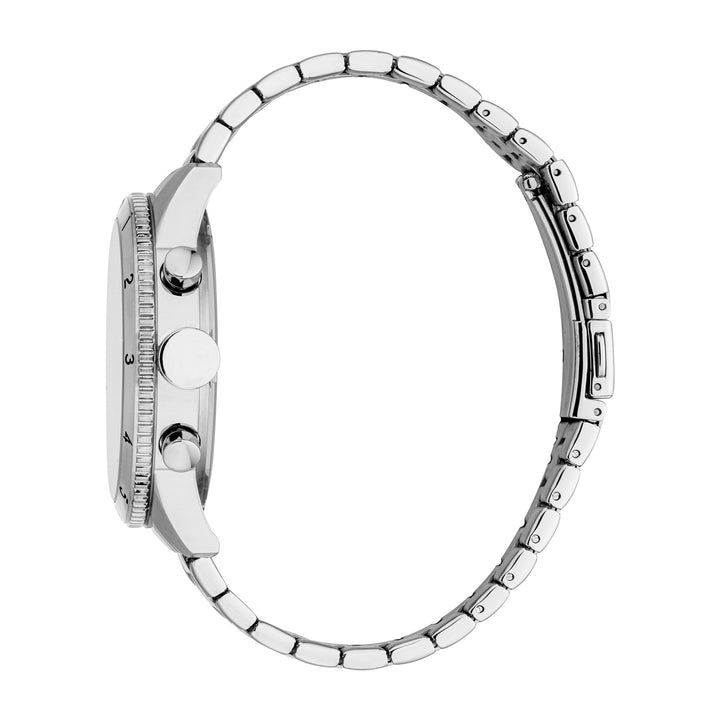 ESPRIT Men Watch, Silver Color Case, Silver Dial, Stainless Steel Metal Bracelet, Chronograph, 10 ATM