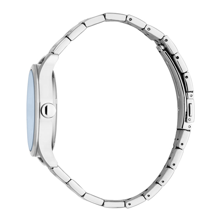 ESPRIT Men Watch, Silver Color Case, Dark Blue Dial, Stainless Steel Metal Bracelet, 3 Hands Date, 10 ATM