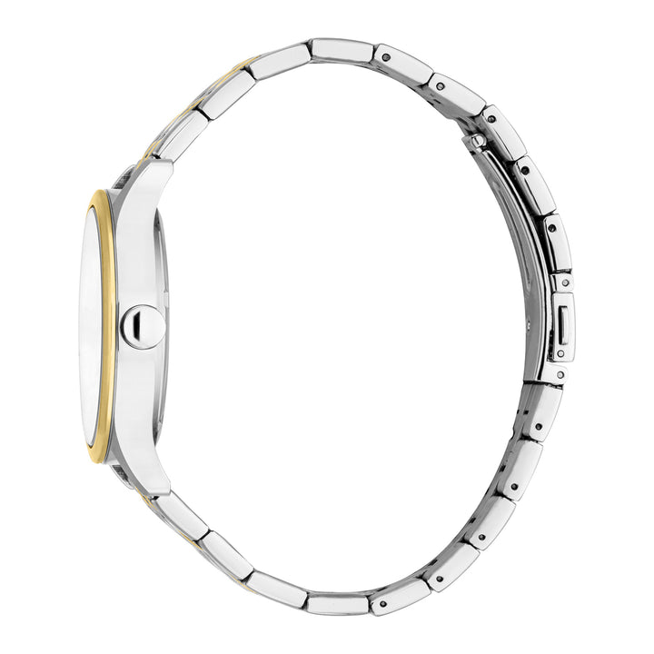 ESPRIT Men Watch, Two Tone Silver &amp; Gold Color Case, Silver Dial, Two Tone Silver &amp; Gold Color Metal Bracelet, 3 Hands Date, 10 ATM