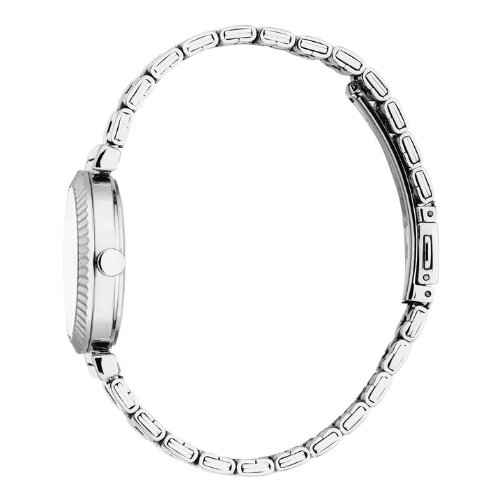 ESPRIT Women Watch, Silver Color Case, Silver Dial, Stainless Steel Metal Bracelet, 3 Hands, 3 ATM