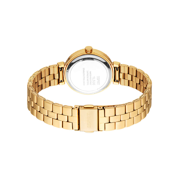 ESPRIT Women Watch, Gold Color Case, Green Dial, Gold Color Metal Bracelet, 3 Hands, 3 ATM