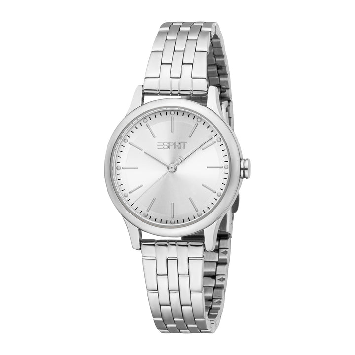 ESPRIT Women Watch, Silver Color Case, Silver Dial, Stainless Steel Metal Bracelet, 3 Hands, 3 ATM