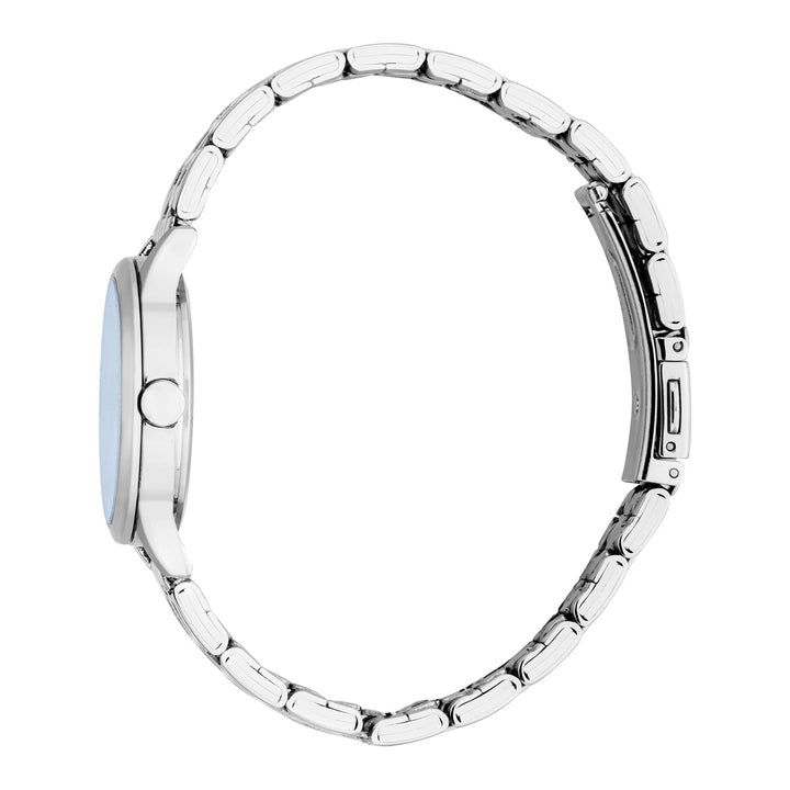 ESPRIT Women Watch, Silver Color Case, Dark Blue Dial, Stainless Steel Metal Bracelet, 3 Hands, 3 ATM