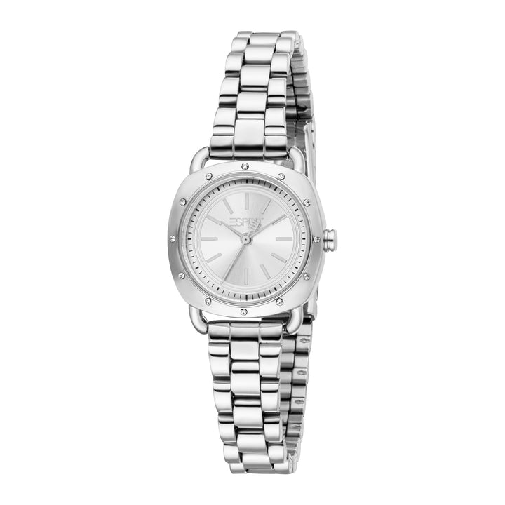 ESPRIT Women Watch, Silver Color Case, Silver Dial, Stainless Steel Metal Bracelet, 3 Hands, 3 ATM